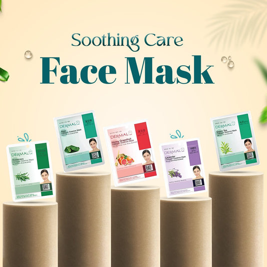 Soothing Care Face Mask - '11 Combo Pack' DERMAL Collagen Essence Korean
