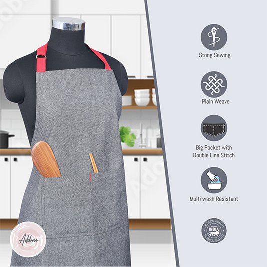 Apron Grey & Red Strap