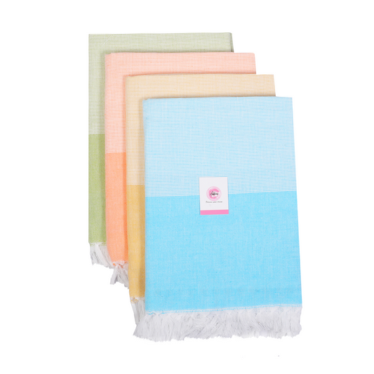Addone Ply Cotton 300 GSM Beach, Bath Towel (Pack of 4) - Blue, Green, Orange, Pink