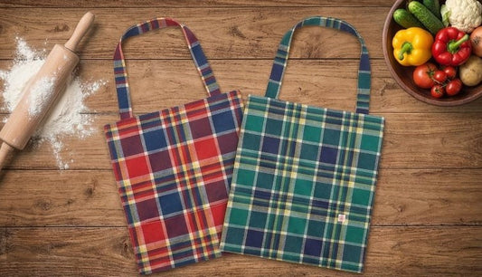 Apron Big Checked - Green and Red