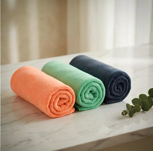 Hand Towel - Orange, Green & Grey