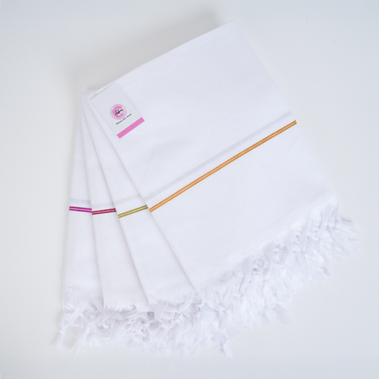 Addone White Towel (Pack of 4) - Pink, Red, Yellow, Orange