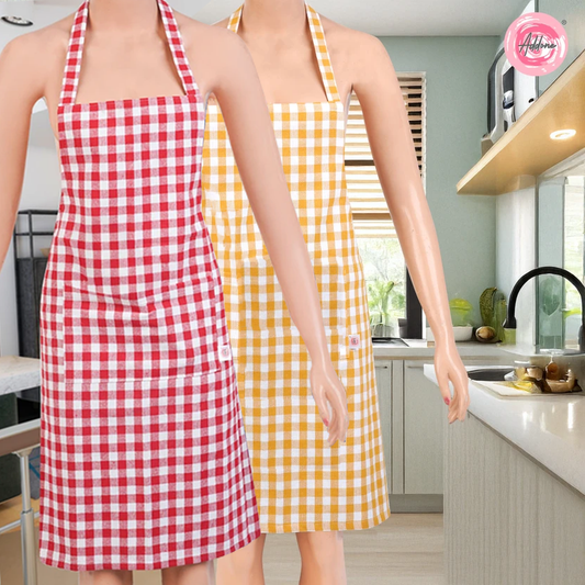 Apron Checked Red & Yellow