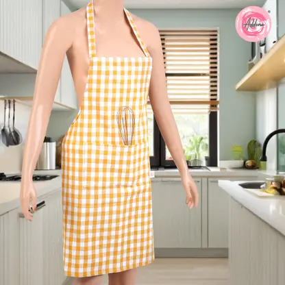 Apron Checked Red, Blue & Yellow