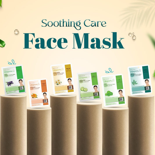 Soothing Care Face Mask - '11 Combo Pack' DERMAL Collagen Essence Korean