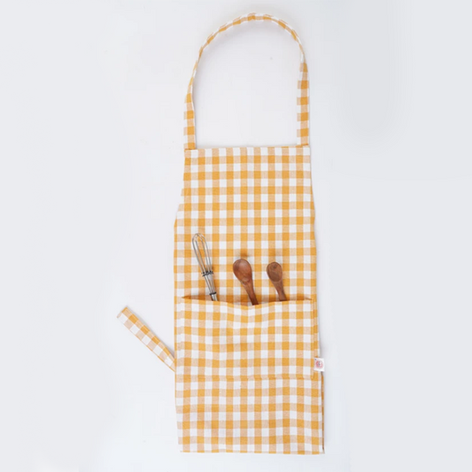 Apron Checked Yellow & Blue
