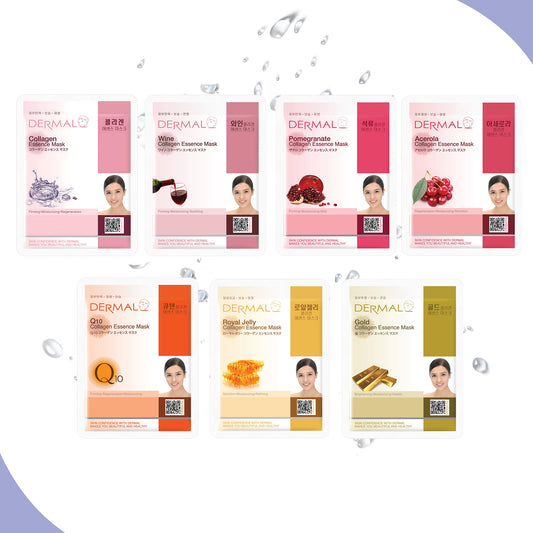 Anti Aging Care Face Mask - '7 Combo Pack' DERMAL Collagen Essence Korean