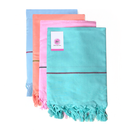 Addone Pure Cotton Towel - Blue, Orange, Pink, Light Blue