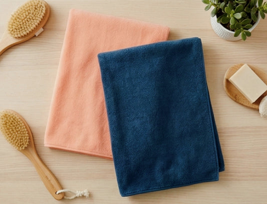 Hand Towel - Orange & Grey